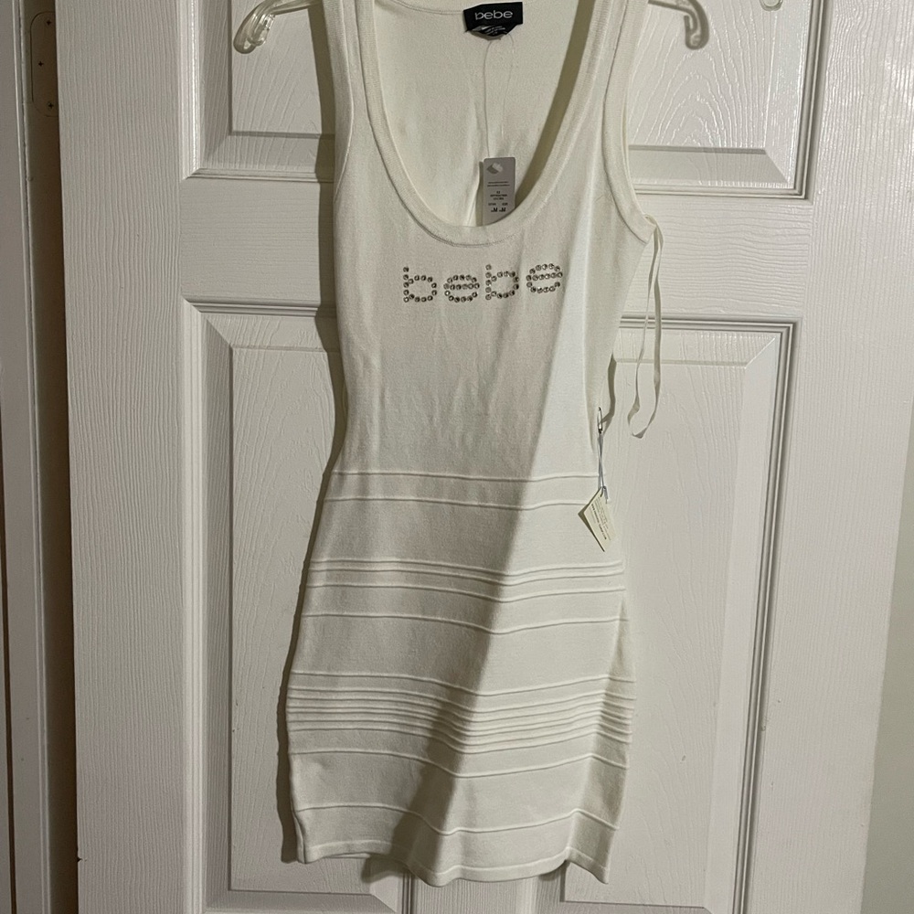 Bebe White Sleeveless Dress
